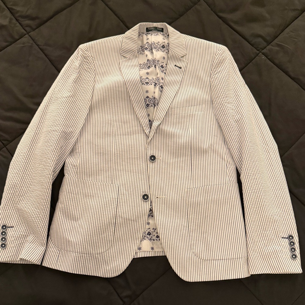 Striped Blazer with Floral Lining